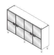 Stilvolles Sideboard passend zur Empfangstheke von G+P. empfangstheke