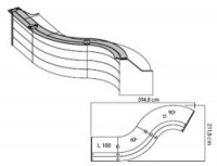 Freundliche Empfangstheke mit Fuß aus Aluminium. freundliche